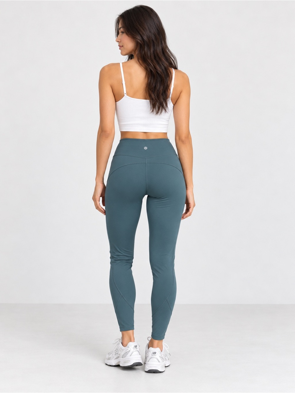 Lululemon High Rise Teal Leggings Sculpted Seam Yoga Workout Pants 6
